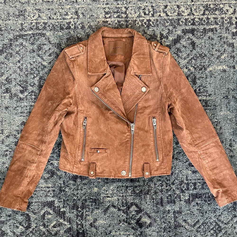 Blank NYC brown suede moto jacket